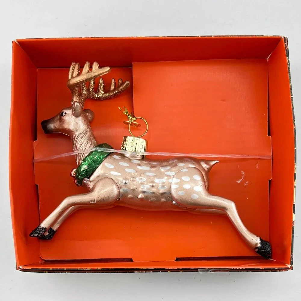 NEW 2025 JOHN DERIAN For Target Glass Deer Reindeer Christmas Ornament